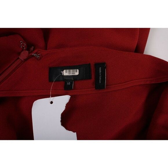 Theory Andzelika Rosina Crepe Slit Sleeve Shift Dress Red Size 10 Party Cocktail - Picture 7 of 8